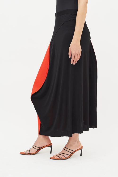 Celine Spring 2017 Black 
Red Maxi Skirt