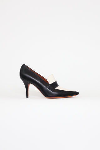 Celine Black 
White Loafer Pumps