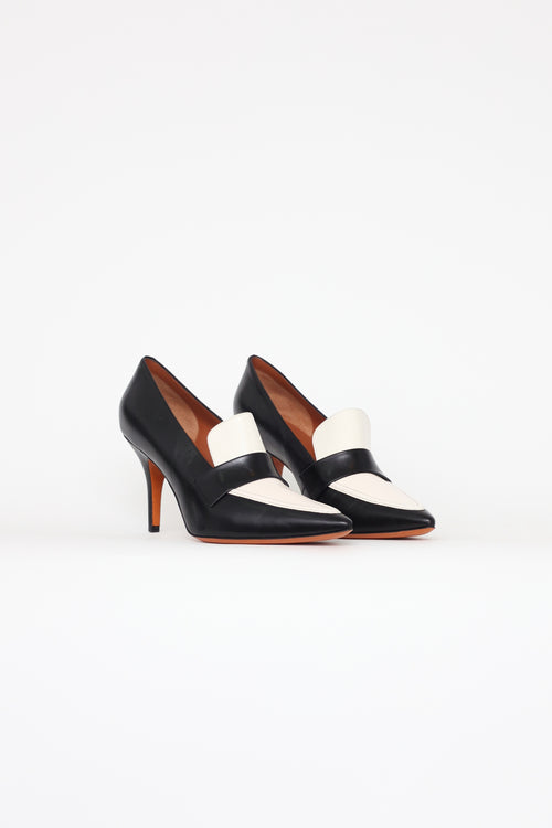 Celine Black 
White Loafer Pumps