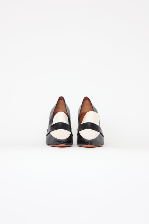 Celine Black 
White Loafer Pumps