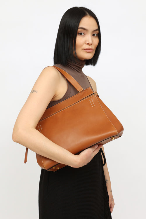 Celine Tan Leather Large Edge Bag