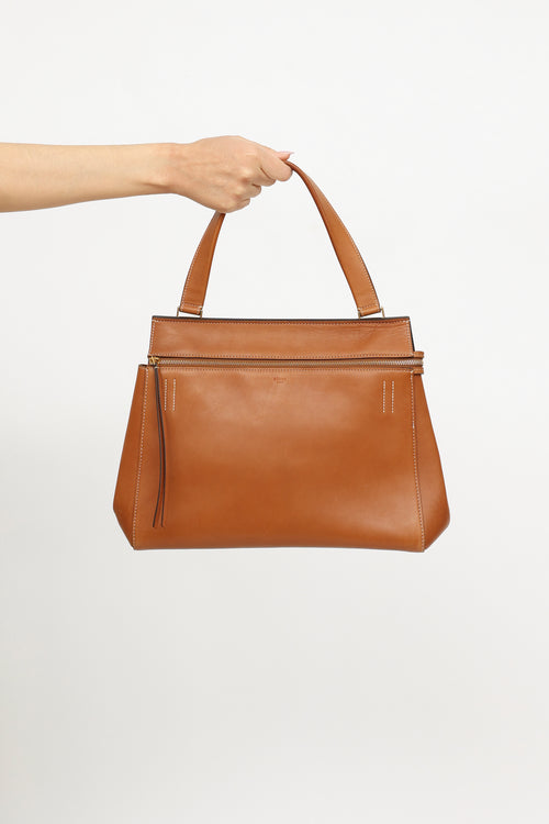 Celine Tan Leather Large Edge Bag