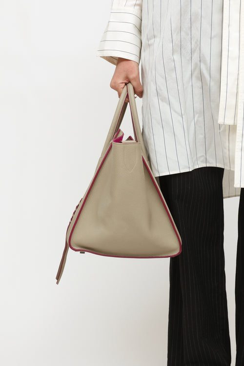 Celine Taupe Leather Medium Phantom Tote