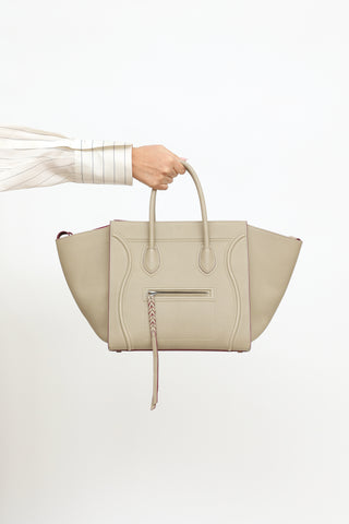 Celine Taupe Leather Medium Phantom Tote