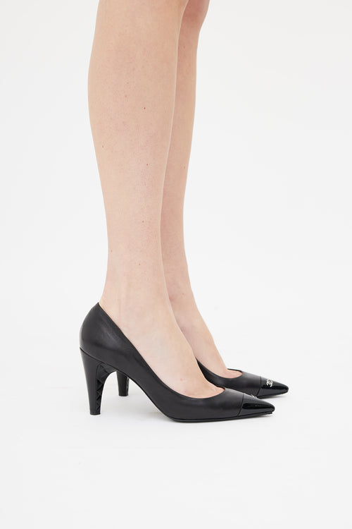 Chanel Black 2007 Autumn Leather Spat Pump