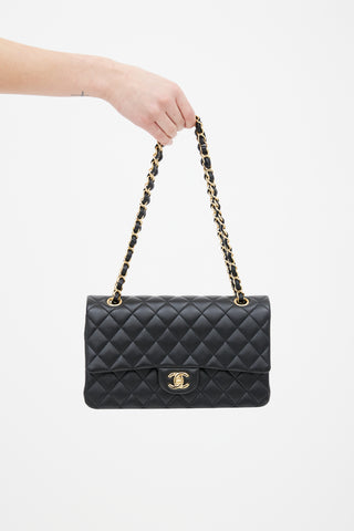 Chanel Black Leather Classic Medium Double Flap Bag