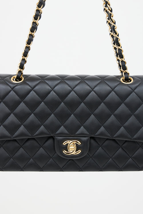 Chanel Black Leather Classic Medium Double Flap Bag