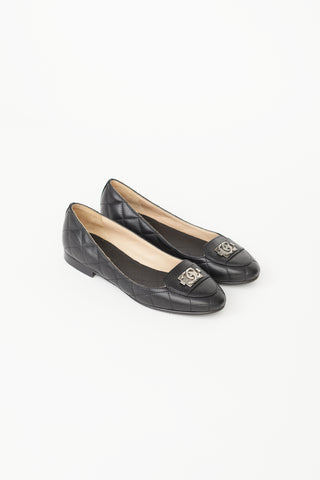 Chanel Black Leather Ballerina Flat