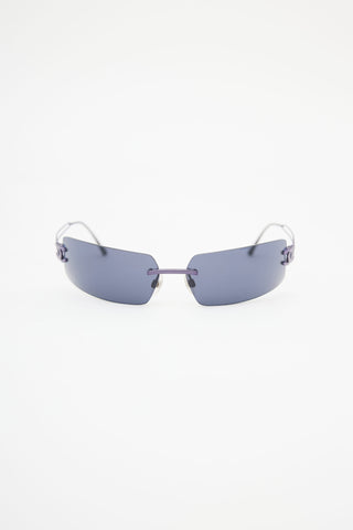 Chanel Silver 
Grey Rimless C180/88 Sunglasses