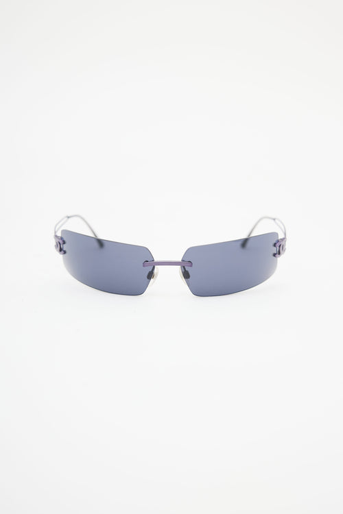 Chanel Silver 
Grey Rimless C180/88 Sunglasses