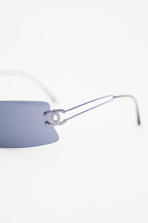 Chanel Silver 
Grey Rimless C180/88 Sunglasses