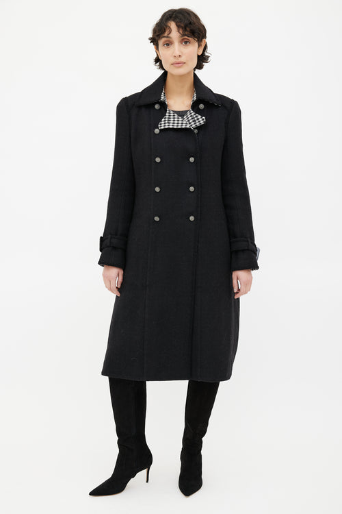 Chanel Black Wool Trench Coat