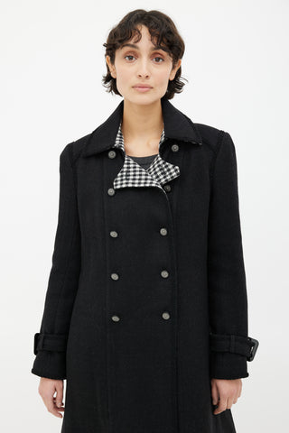 Chanel Black Wool Trench Coat