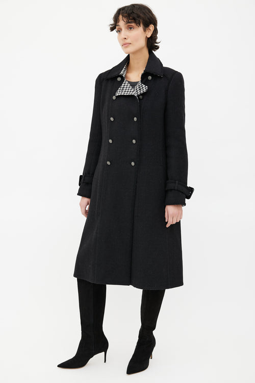 Chanel Black Wool Trench Coat