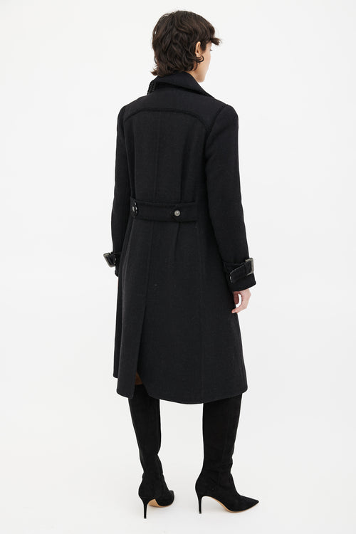 Chanel Black Wool Trench Coat