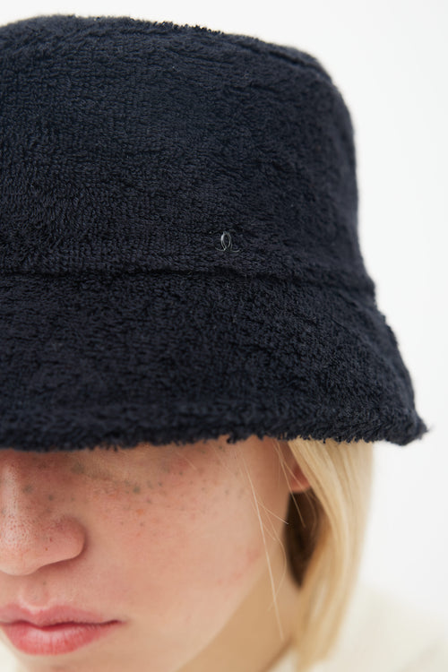 Chanel Black Cotton Terrycloth Bucket Hat