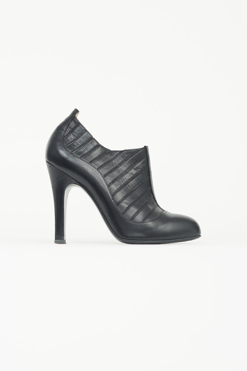 Chanel Black Leather Pump Boot