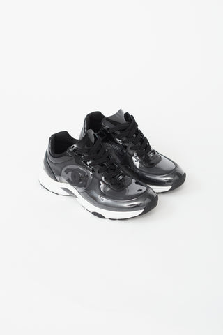 Chanel Black Patent 
Clear PVC CC Sneaker