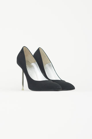 Chanel Black Pointed Toe Pump Heel