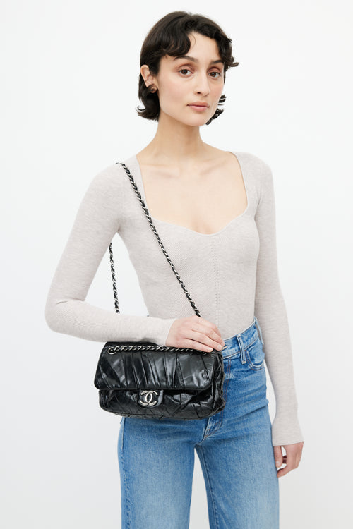 Chanel Black Twisted Flap Shoulder Bag