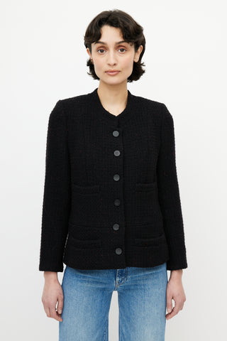 Chanel Black 
Red Tweed Jacket