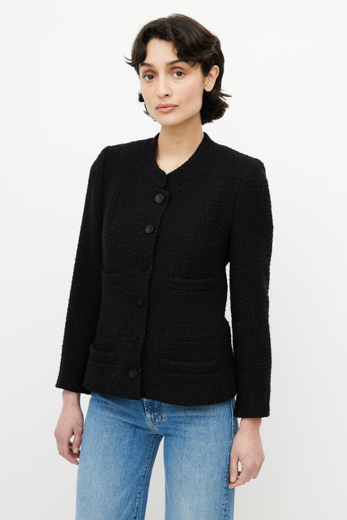 Chanel Black 
Red Tweed Jacket