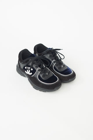 Chanel Black 
Silver CC Logo Sneaker