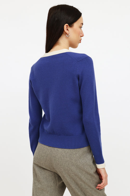 Chanel 2016 Blue Paris-Seoul Cashmere Cardigan