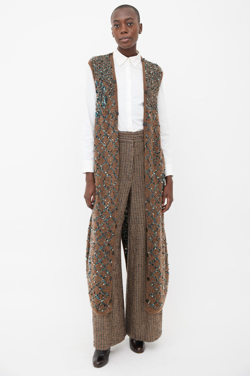 Chanel Brown 
Blue Bouclé Long Vest