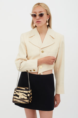 Chanel Brown 
Gold Textured Crossbody Bag