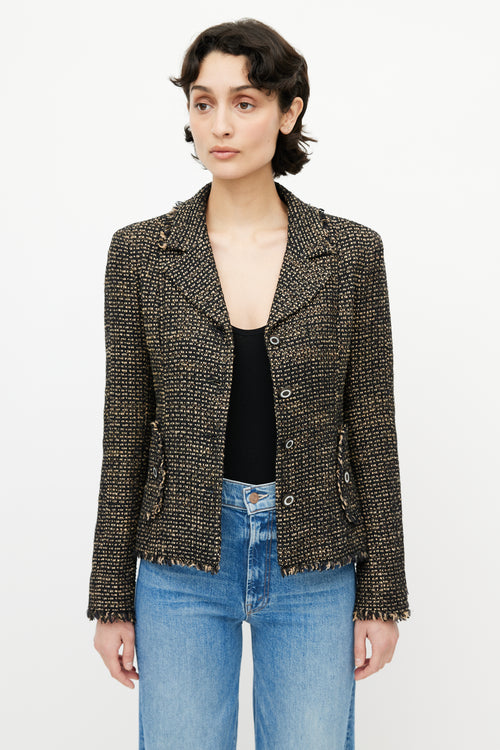 Chanel Brown 
Black Tweed Blazer