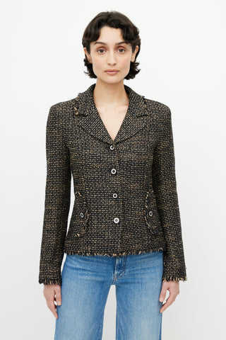 Chanel Brown 
Black Tweed Blazer