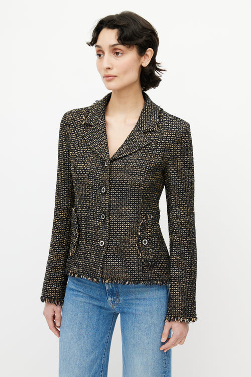 Chanel Brown 
Black Tweed Blazer