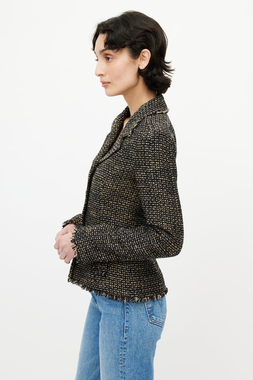 Chanel Brown 
Black Tweed Blazer