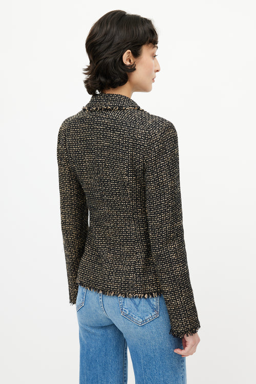 Chanel Brown 
Black Tweed Blazer