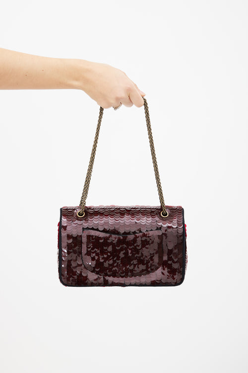 Chanel Burgundy Paillettes Mini Flap Bag