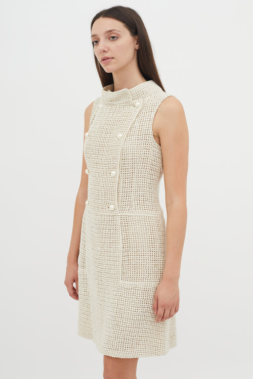 Chanel Cream Woven Sheath Dress