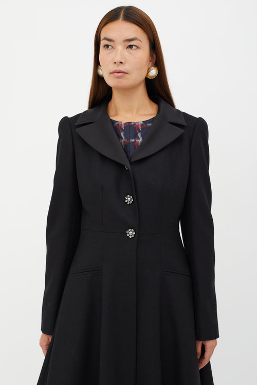 Chanel Fall 2008 Black Embellished Wool Coat