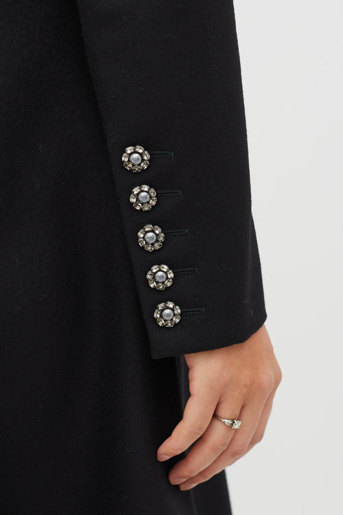 Chanel Fall 2008 Black Embellished Wool Coat