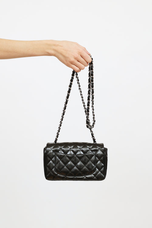 Chanel 2012 Grey Striated Patent Rectangle Bag