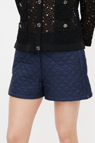 Chanel Navy Quilted Shorts