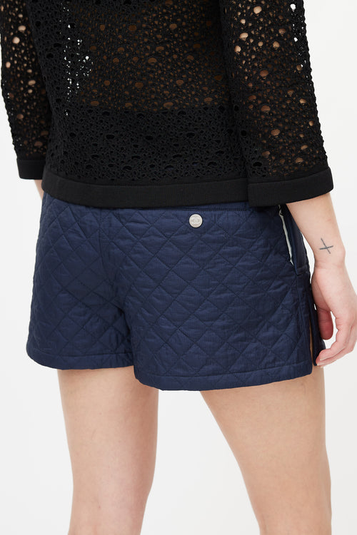 Chanel Navy Quilted Shorts