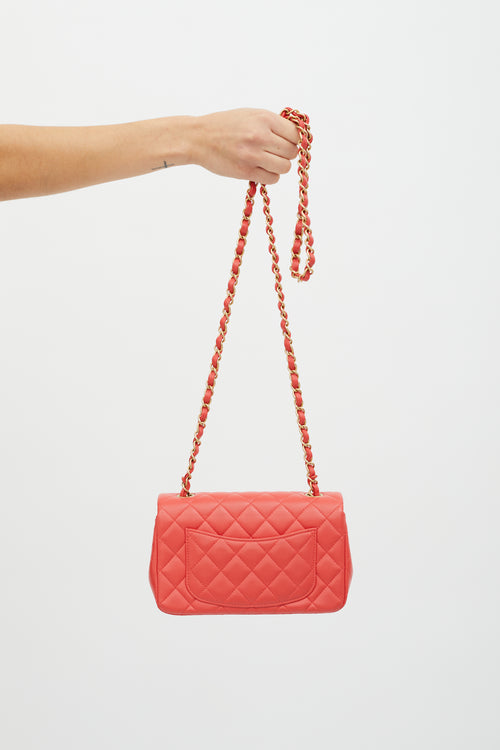 Chanel Pink Quilted Leather Mini Flap Shoulder Bag