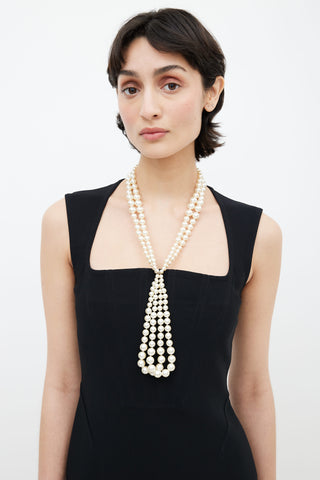 Chanel Pre-Fall 2014 Pearl CC Multi Strand Necklace