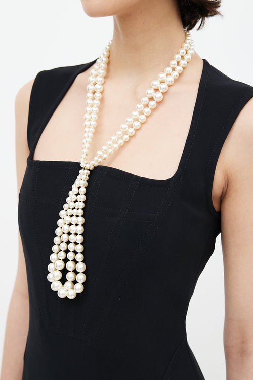 Chanel Pre-Fall 2014 Pearl CC Multi Strand Necklace