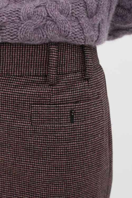 Chanel Red 
Black Autumn 2005 Checkered Wide Leg Trouser