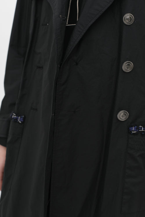 Double-Breasted Trim Rain Coat