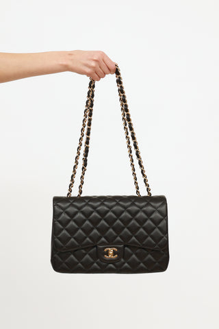 Chanel 2009 Black Quited Classic Flap Jumbo Bag