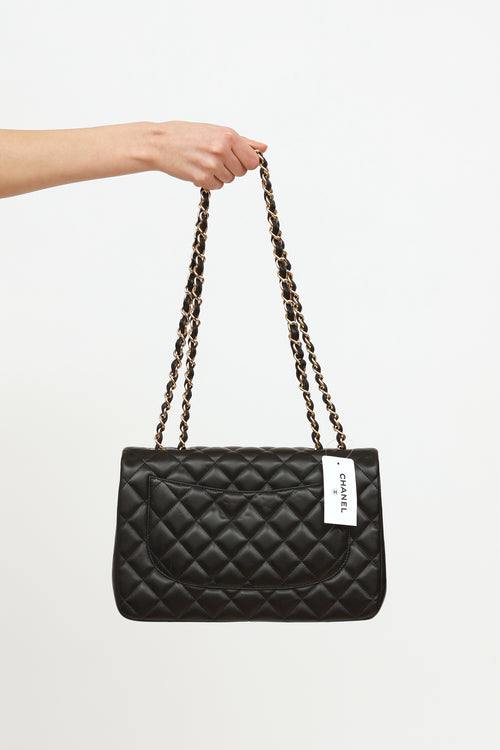 Chanel 2009 Black Quited Classic Flap Jumbo Bag