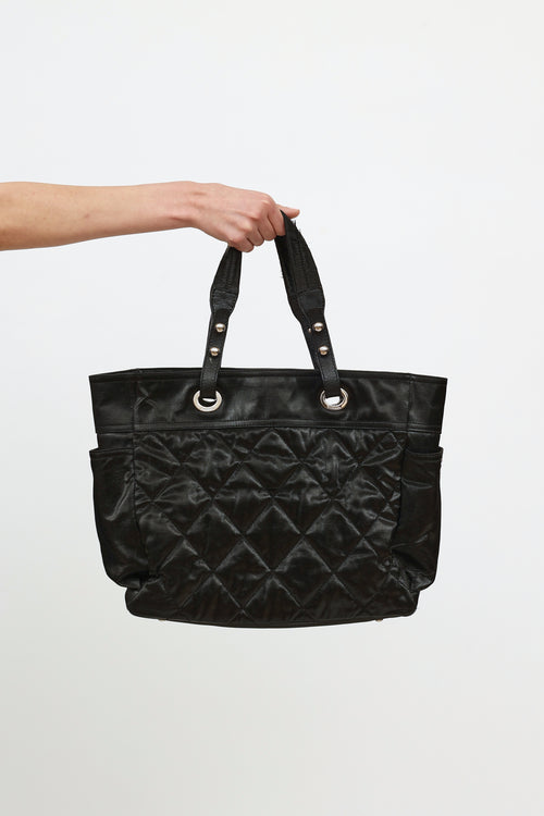 Chanel Black Quilted Nylon Biarritz Tote Bag